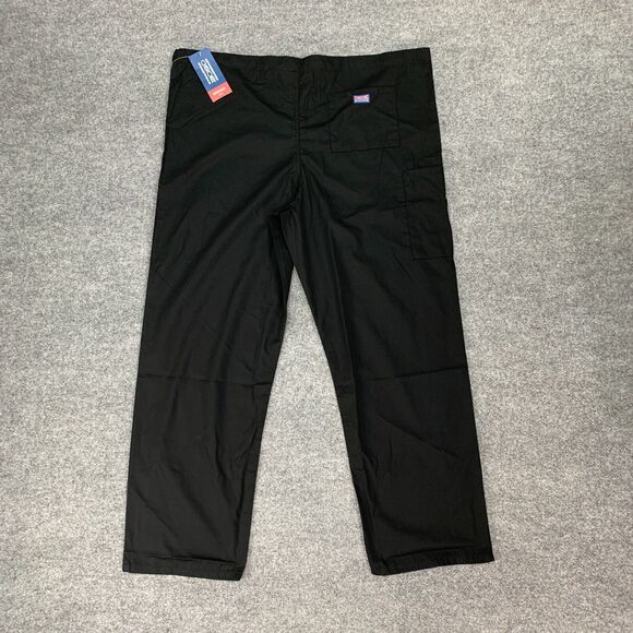 Cherokee Scrub Pant Mens L Large Black Drawstring Waist Straight Workwear Cargo - Picture 9 of 13